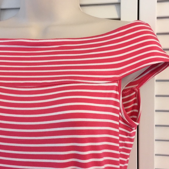 Cable & Gauge Tops - CABLE & GAUGE SLEEVELESS TOP PINK/WHITE STRIPE NWT